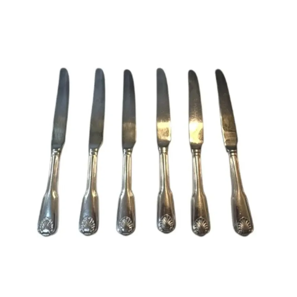 Towle London Shell French Hollow Dinner Knives Germany Set of 6